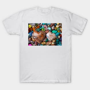 Two Stone Hearts Among Polished Stones T-Shirt